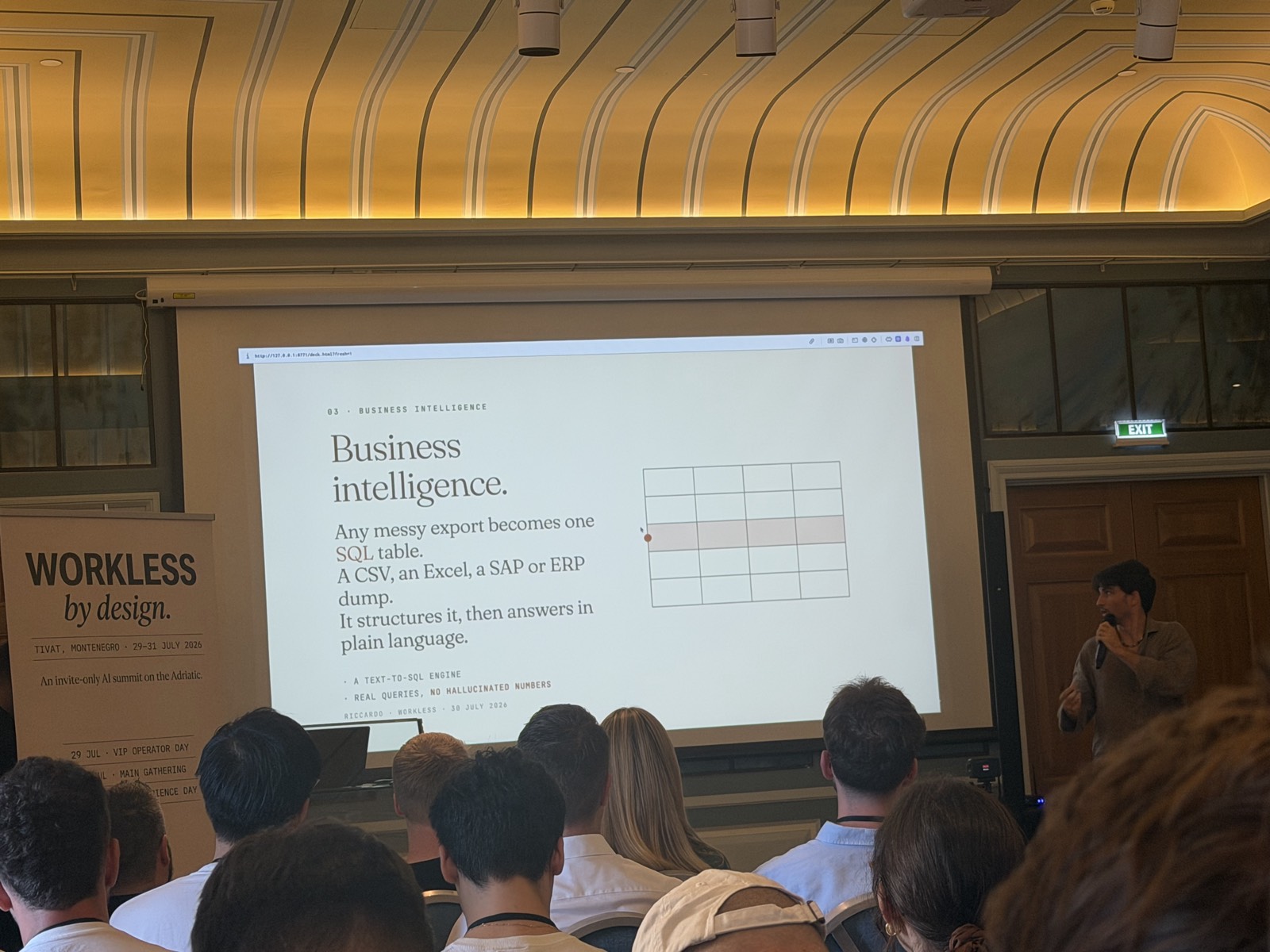 "Business intelligence" - any messy export becomes one SQL table; no hallucinated numbers