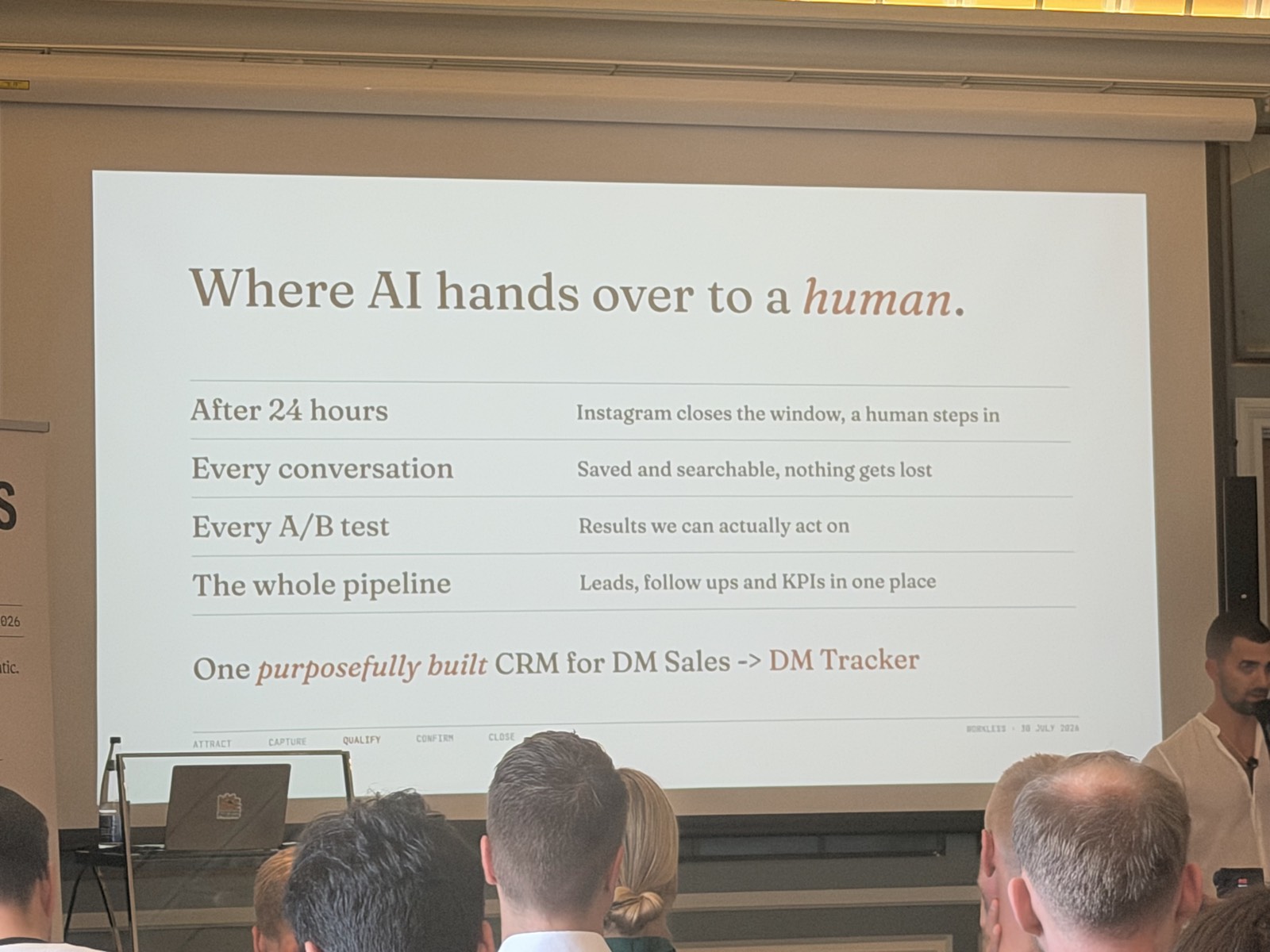"Where AI hands over to a human" - the 24h window, every conversation saved